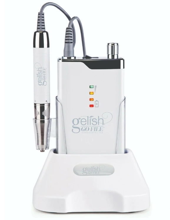 Gelish Gelish Go File Professional Portable Rechargeable Hybrid Electric Nail File Machine with Power Dock, and Handheld File