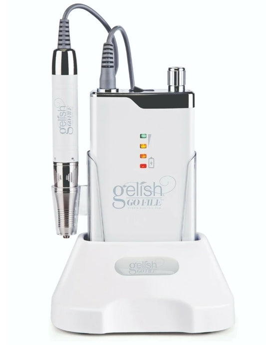 Gelish Gelish Go File Professional Portable Rechargeable Hybrid Electric Nail File Machine with Power Dock, and Handheld File