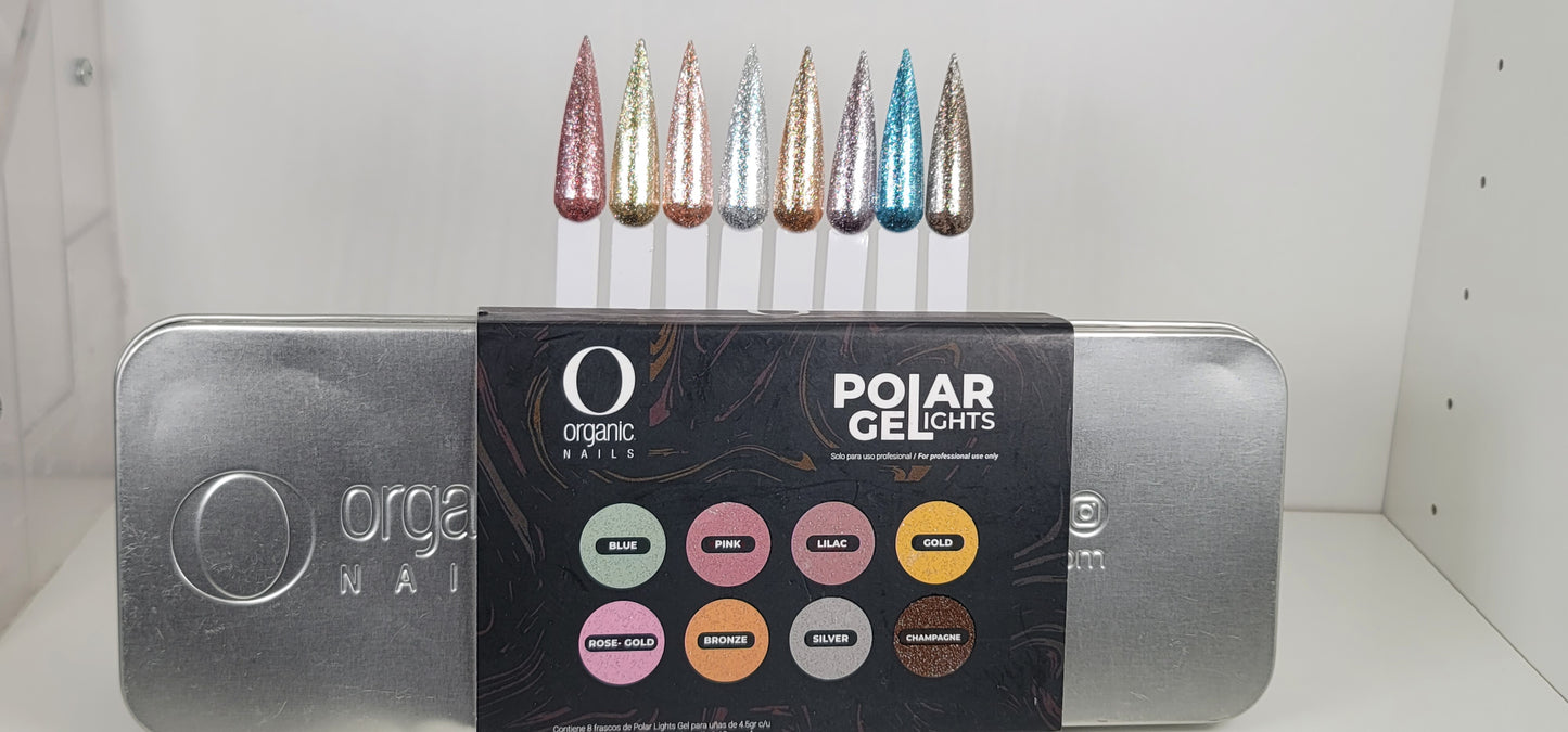 Polar gel glitters organic nails